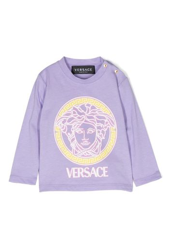 Versace Kids logo-print cotton sweatshirt - Viola