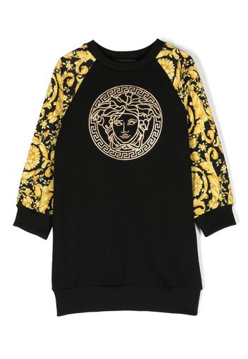 Versace Kids Barocco Medusa-print sweatshirt dress - Nero