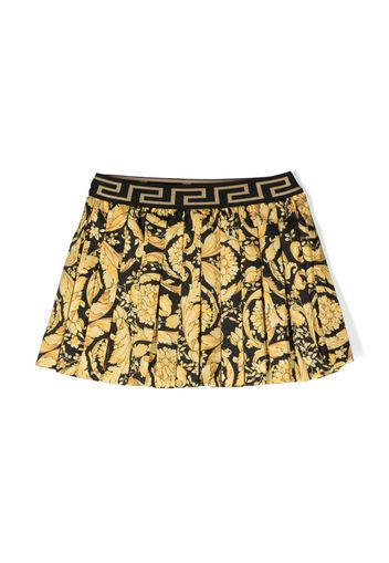 Versace Kids Gonna plissettata con stampa - Nero