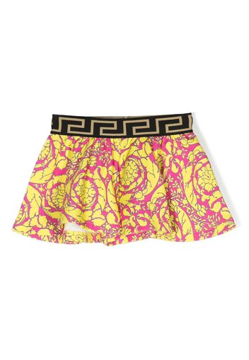 Versace Kids Barocco-print logo-waist shorts - Rosa