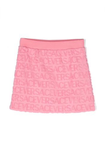 Versace Kids logo-lettering miniskirt - Rosa