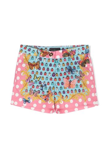 Versace Kids Butterflies-print mini shorts - Rosa