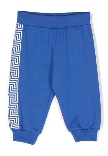 Versace Kids Greca-pattern cotton track pants - Blu