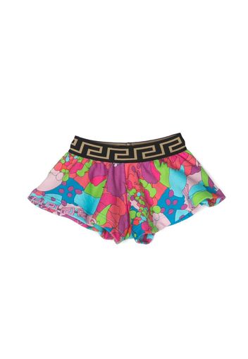 Versace Kids abstract-pattern elasticated shorts - Blu