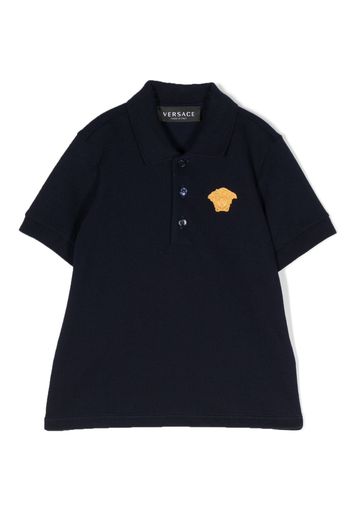 Versace Kids Medusa Head motif polo shirt - Blu