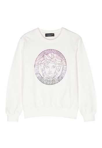 Versace Kids Medusa Head-motif cotton sweatshirt - Bianco