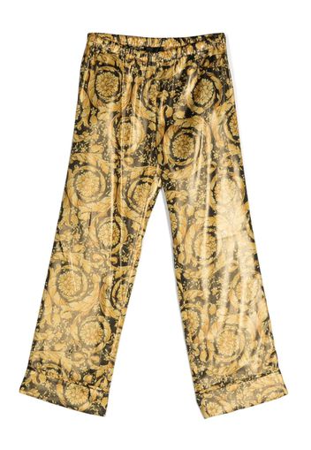 Versace Kids Pantaloni con motivo barocco - Nero