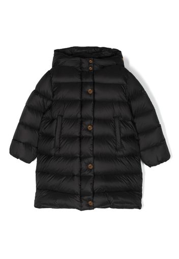 Versace Kids logo-patch hooded padded coat - Nero