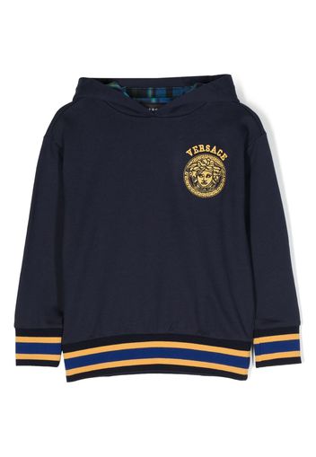 Versace Kids Medusa Head cotton hoodie - Blu