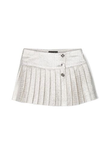 Versace Kids pleated tweed miniskirt - Argento