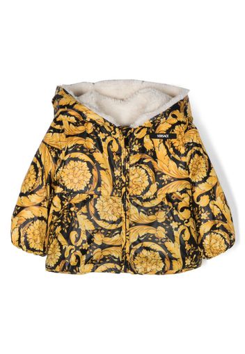 Versace Kids Greca-print puffer jacket - Nero