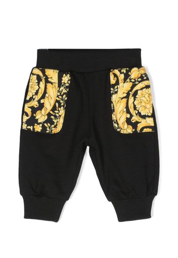 Versace Kids Barocco-print cotton track trousers - Nero