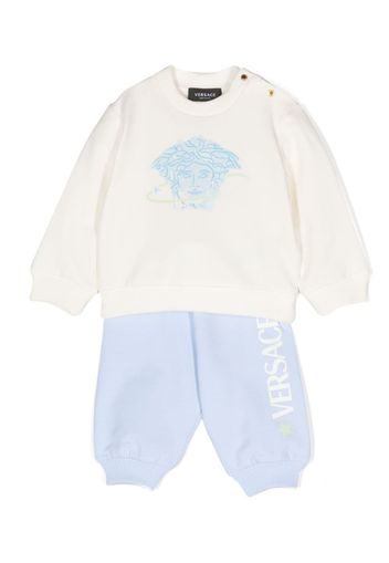 Versace Kids logo-print cotton tracksuit set - Blu