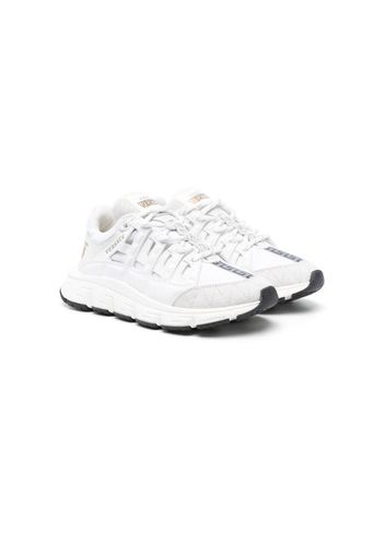 Versace Kids Greca lace-up sneakers - Bianco