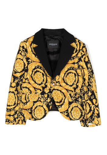 Versace Kids baroque-print single-breasted blazer - Giallo