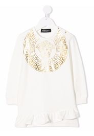 Versace Kids Abito con lavorazione a maglia Medusa-Head - Bianco