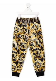 Versace Kids Pantaloni sportivi con stampa barocca - Nero