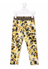 Versace Kids Baroccoflage-print leggings - 5B000 BLACK GOLD