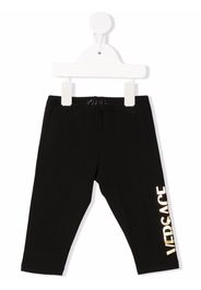 Versace Kids metallic logo leggings - Nero