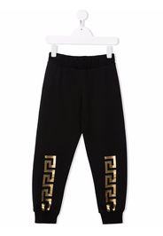 Versace Kids Greca-print logo track pants - Nero