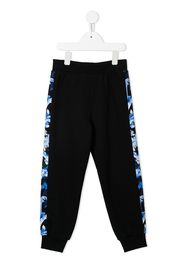 Versace Kids Pantaloni sportivi con stampa barocca - Nero