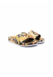 Versace Kids baroque-print slides - Oro