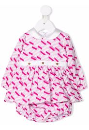 Versace Kids geometric print silk dress - Rosa
