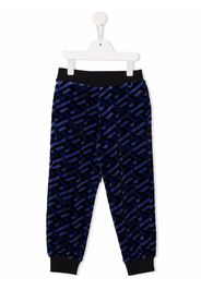 Versace Kids all-over logo print sweatpants - Nero