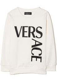 Versace Kids logo print cotton sweatshirt - Bianco