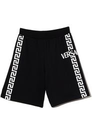 Versace Kids Shorts sportivi Greca con stampa - Nero