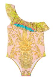 Versace Kids baroque pattern-print swimsuit - Toni neutri