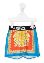 Versace Kids baroque-pattern print shorts - Oro