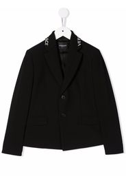 Versace Kids intarsia collar logo blazer - Nero