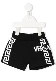 Versace Kids Shorts sportivi Greca con stampa - Nero