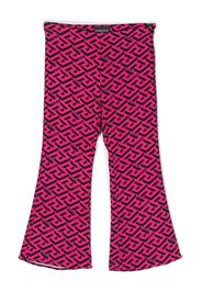 Versace Kids Pantaloni svasati con stampa Greta - Rosa