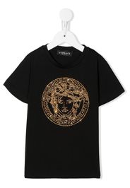 Versace Kids T-shirt Medusa con stampa - Nero