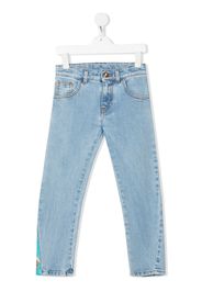 Versace Kids Barocco patchwork straight-leg jeans - Blu