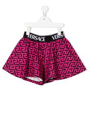 Versace Kids logo-waistband shorts - Rosa