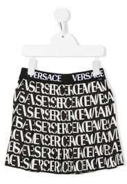 Versace Kids logo-print skirt - Nero