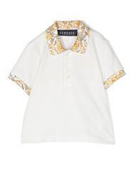 Versace Kids Polo Barocco con stampa - Bianco