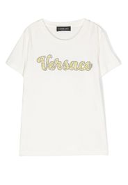 Versace Kids T-shirt con decorazione di cristalli - Bianco