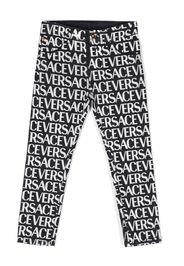 Versace Kids metallic logo print jeans - Blu