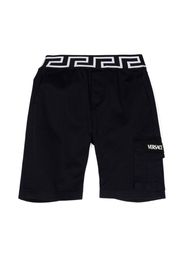 Versace Kids Greca-waistband cargo shorts - Blu