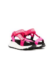 Versace Kids logo-print touch-strap sandals - Rosa