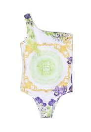 Versace Kids one-shoulder swimsuit - Bianco