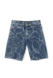 Versace Kids abstract-print denim shorts - Blu