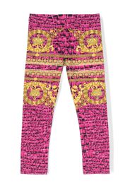 Versace Kids Barocco-print jersey leggings - Rosa