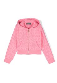 Versace Kids jacquard-logo hooded jacket - Rosa