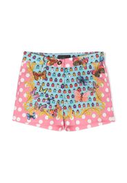 Versace Kids Butterflies-print mini shorts - Rosa