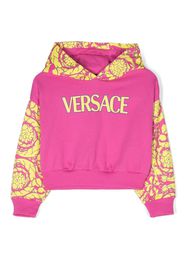 Versace Kids logo-print cotton hoodie - Rosa